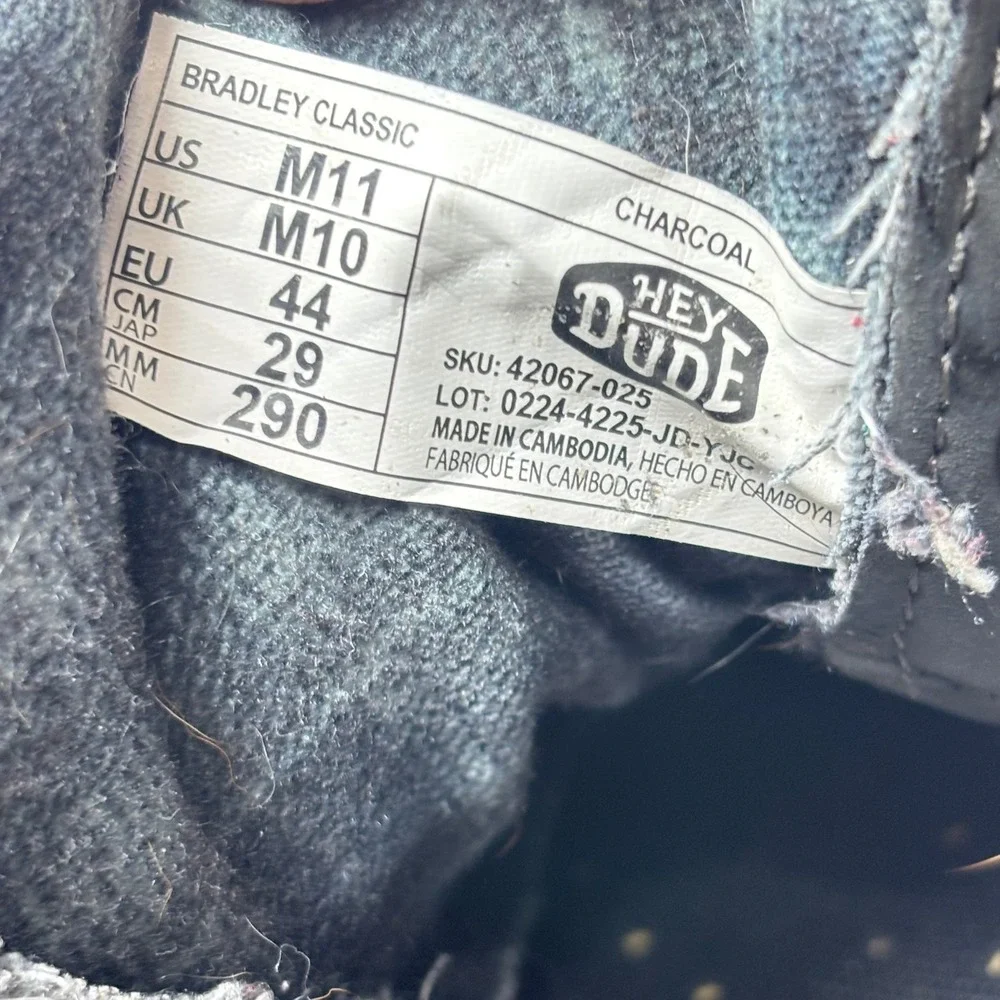 Hey Dude Chukka Boots Bradley Classic Gray Plaid Gorpcore Outdoors Casual Sz 11